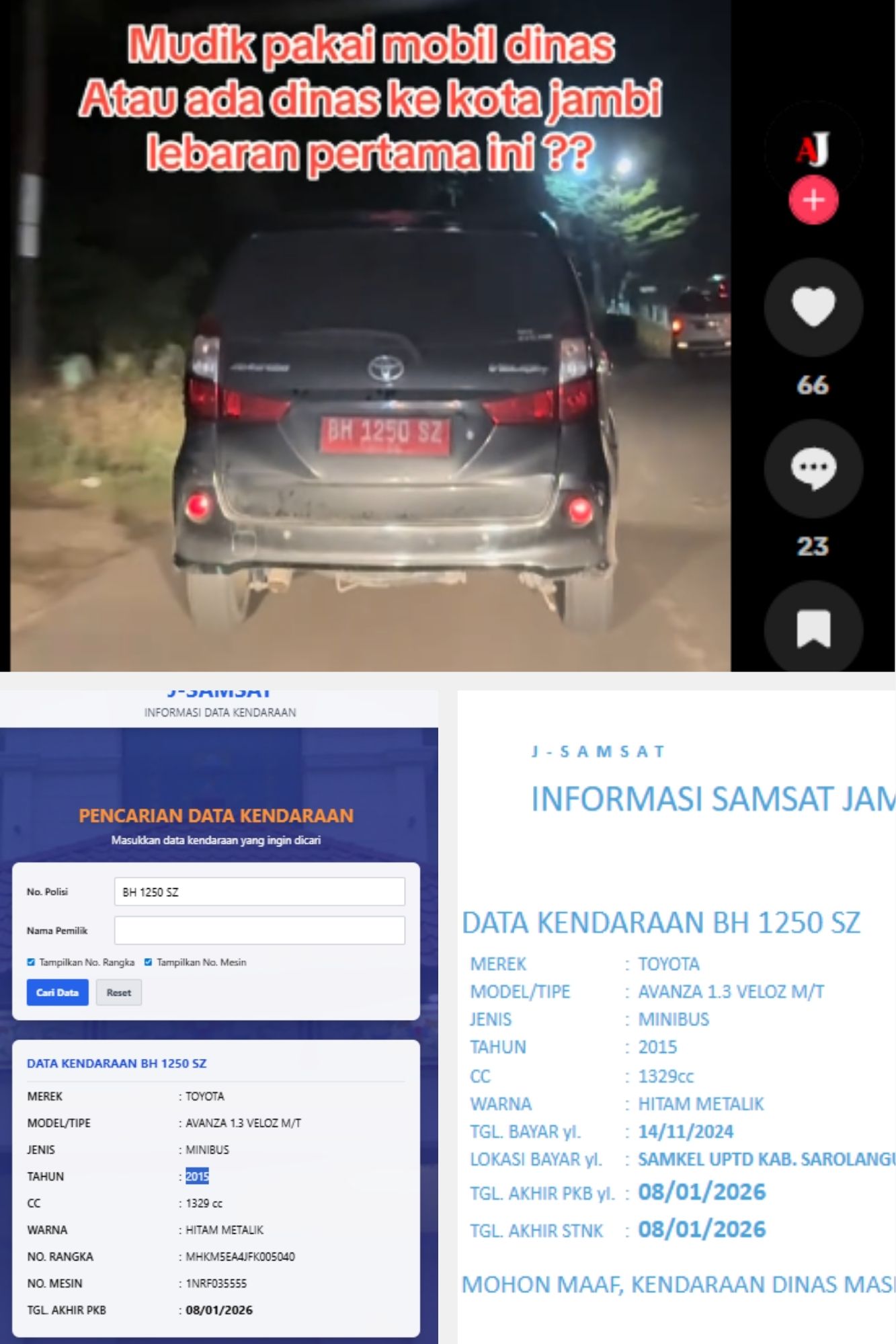 Rakyat Dikejar Pajak, Pejabat Asyik Lebaran Pakai Mobil Dinas Sarolangun Berstatus ‘Bodong’: L.I.M.B.A.H Jambi Desak Sanksi Tegas!