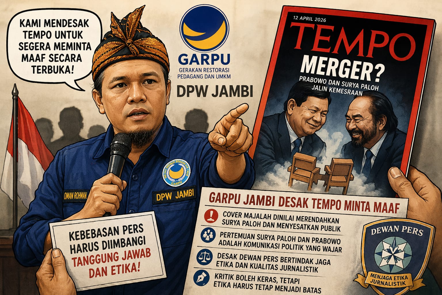 ‎GARPU Jambi Desak Tempo Minta Maaf, Soroti Etika Cover dan Peran Dewan Pers