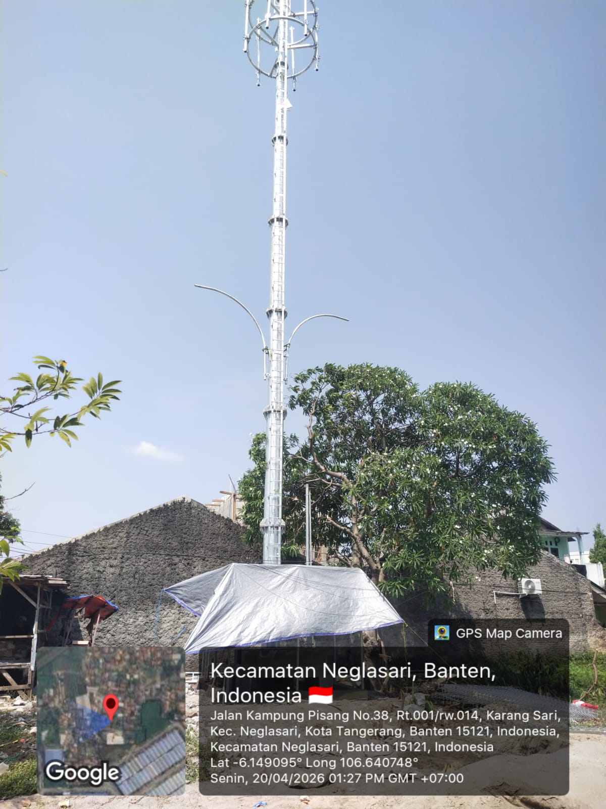 Desak Penghentian Pembangunan Tower BTS Diduga Ilegal di Jalan AMD Sukatani Kelurahan Karangsari Kecamatan Neglasari Kota Tangerang