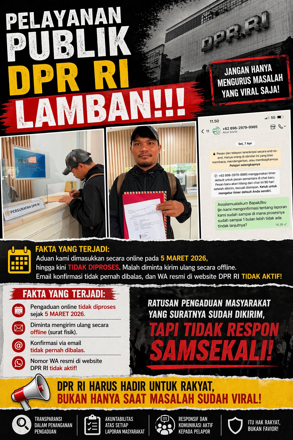 Pelayanan Pengaduan DPR RI Disorot: Wiranto B Manalu Lamban dan Tidak Responsif