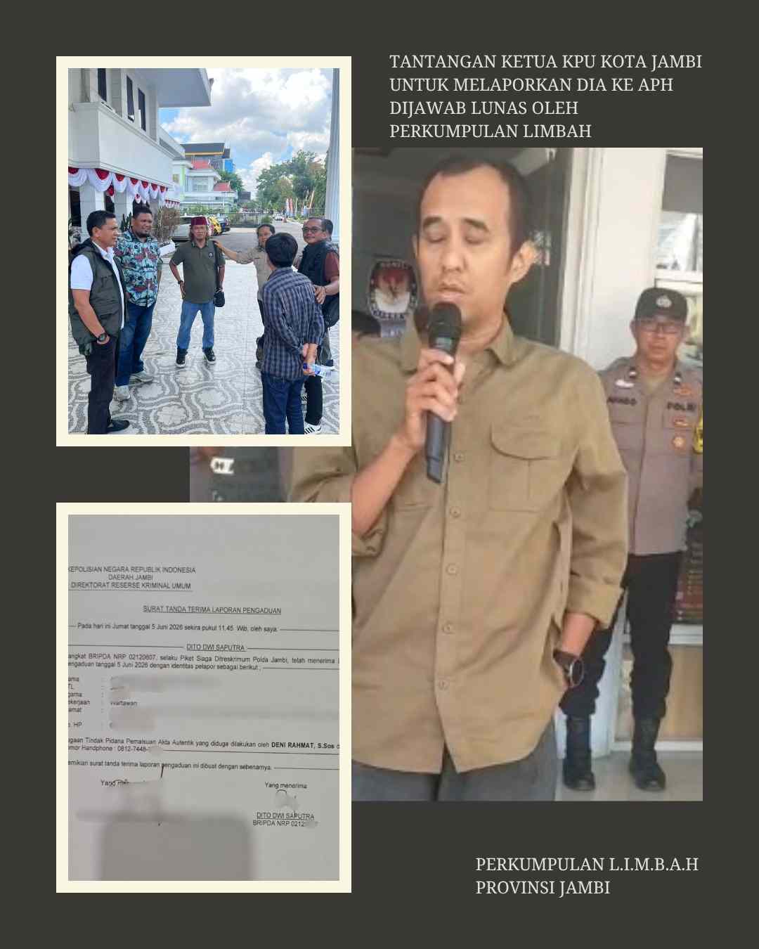 Awas Terseret Skandal! L.I.M.B.A.H Peringatkan Gubernur, Walikota & DPRD Kota Jambi Hentikan PAW Hasto Pratikno Pasca Ketua KPU Dipolisikan