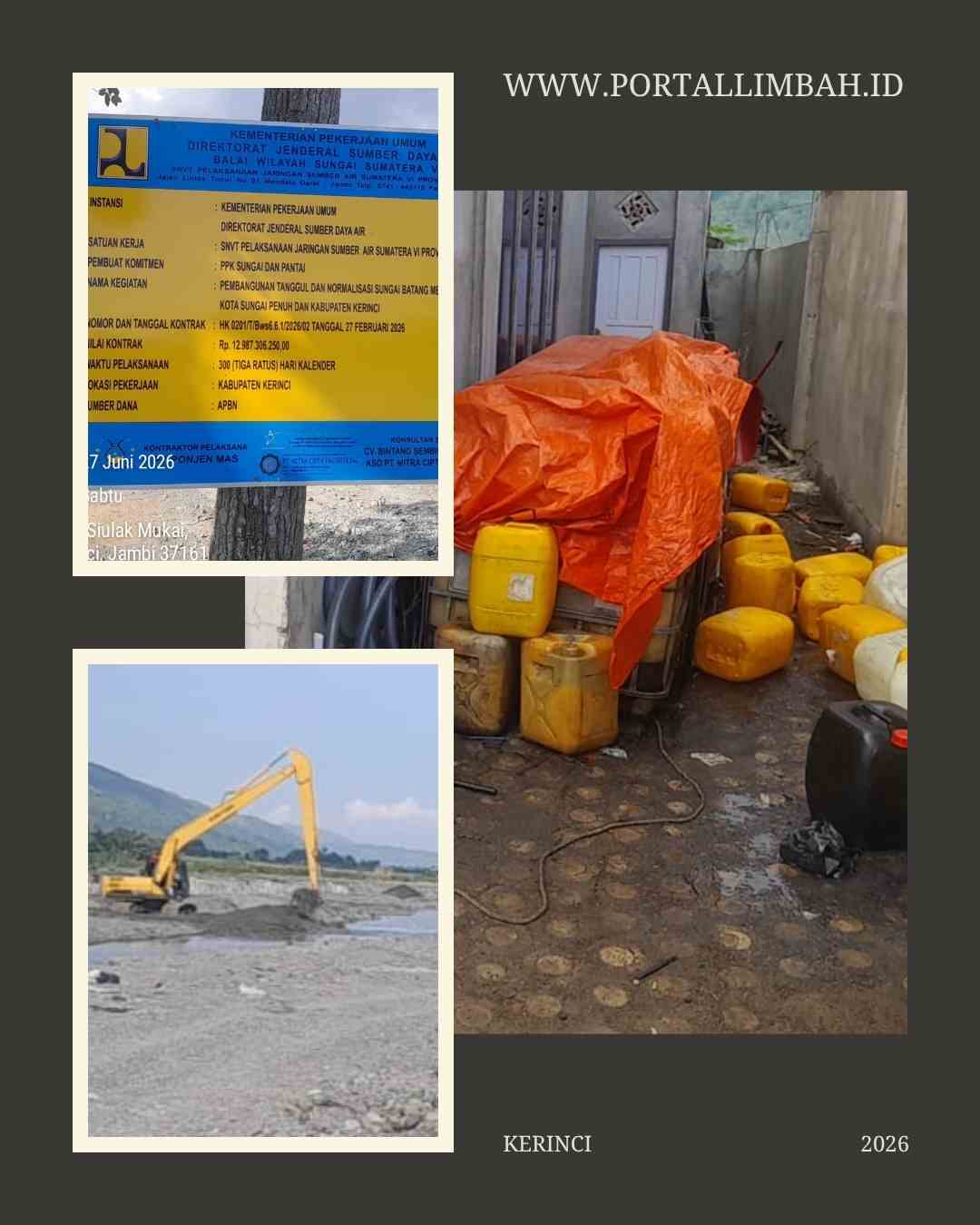 Proyek Normalisasi Rp 12,9 Miliar Disorot: Papan Nama Dipaku di Pohon, BBM Alat Berat Diduga Langsiran