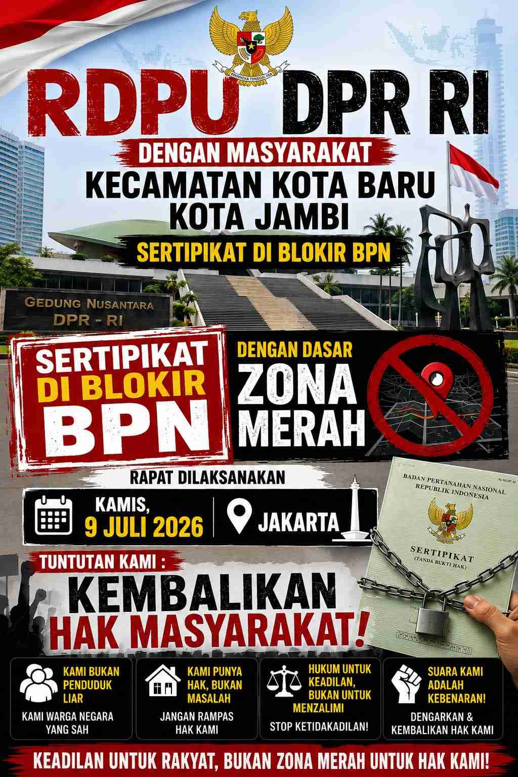 Bukan Penduduk Liar, Pemegang Sertifikat Sah di Jambi Menolak Dijadikan Tumbal Zona Merah
