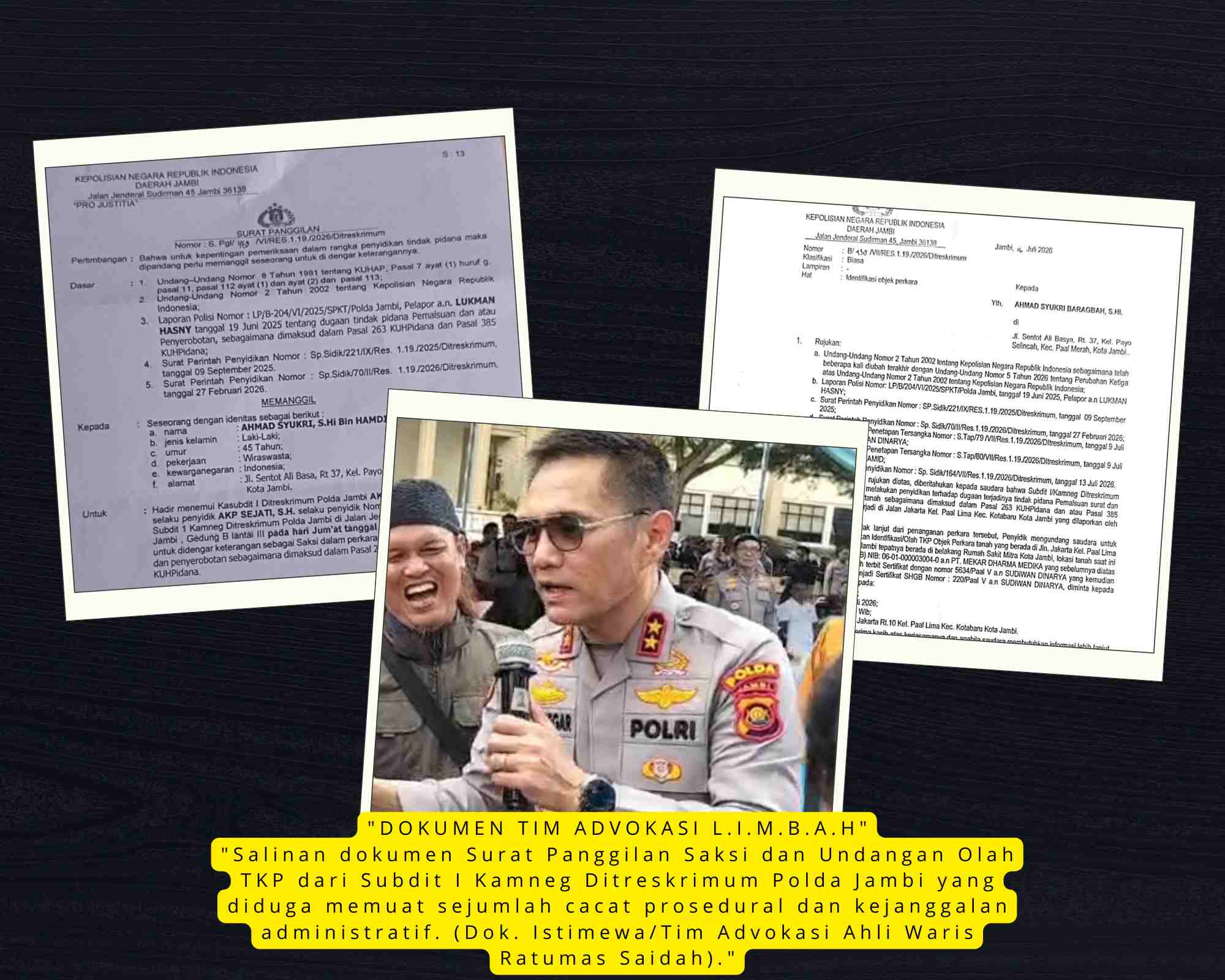 Laporan Terbuka untuk Kapolda Jambi: Habib Syukri Beberkan 5 Dugaan Blunder Fatal Penyidik Subdit Kamneg