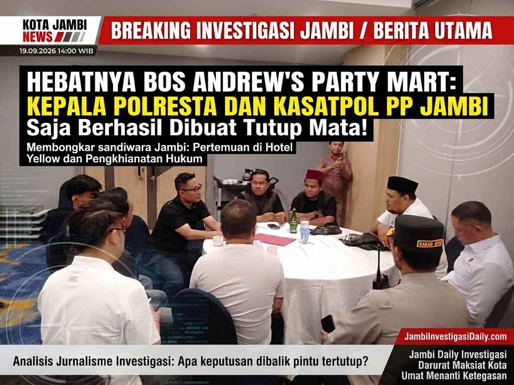 Hebatnya Bos Andrew’s Party Mart: Sekelas Kapolresta dan Kasatpol PP Jambi Saja Berhasil Dibuat Tutup Mata – Tutup Telinga Hingga Lupa